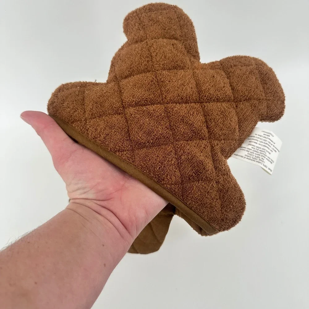 St Nicholas Square Gingerbread Girl Pot Holder Brown Corduroy Christmas Kitchen